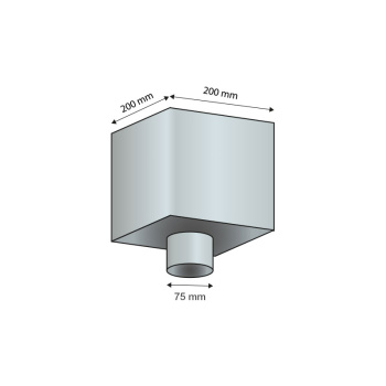 Collector with overflow for Ø 80 round and square 100 mm downpipe